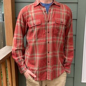 American Living Red Plaid Casual Button Down Shirt